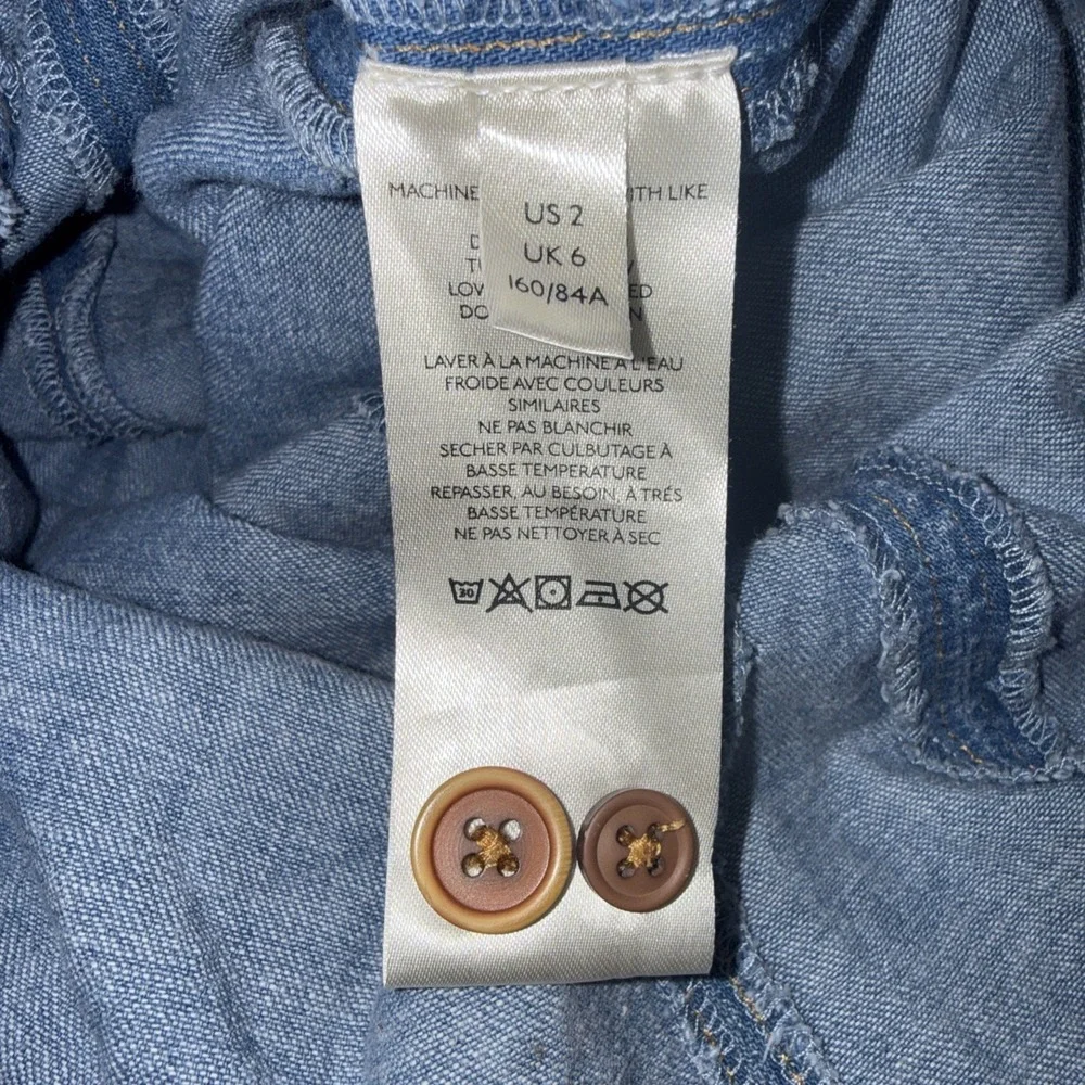 MAEVE By Anthropologie Coastal Cowgirl Button Front Corset Halter Denim Dress 2 - Picture 5 of 12